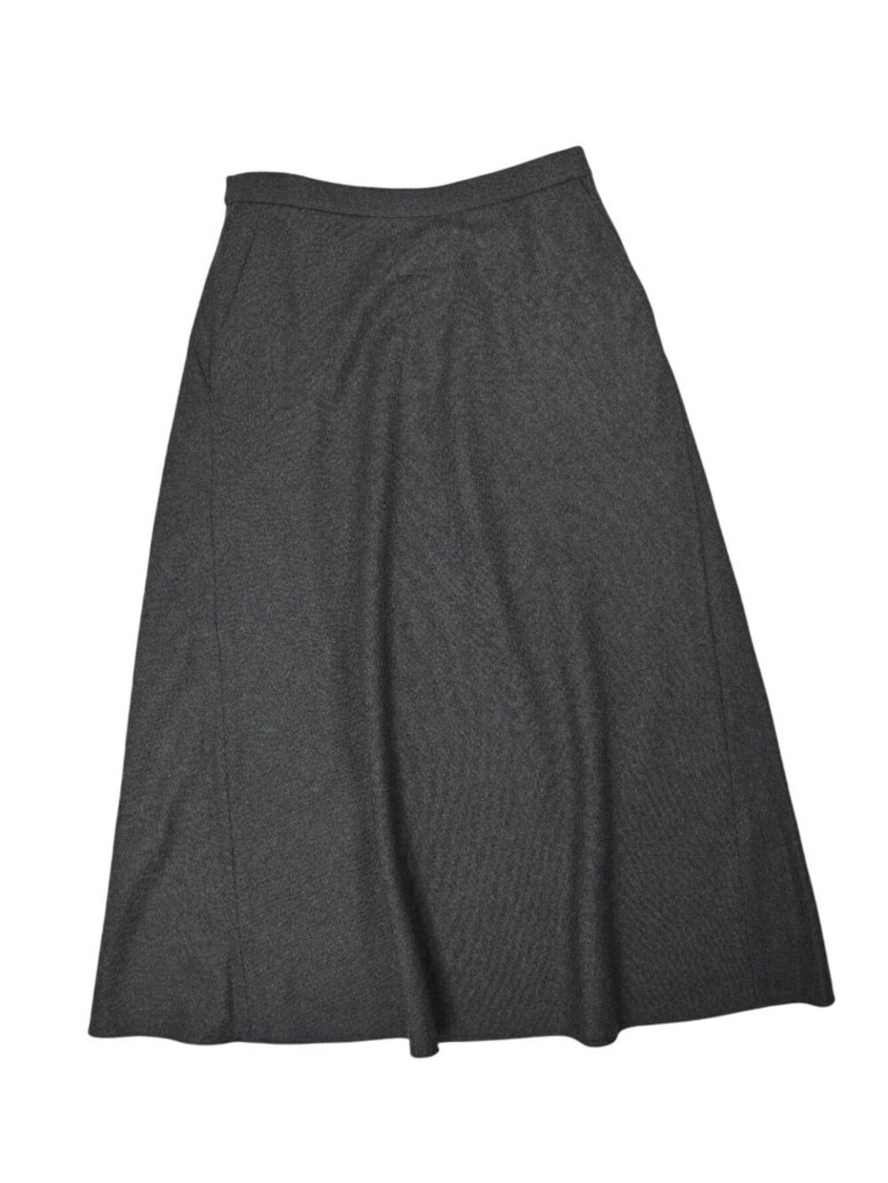 Lilysilk Mottled Silk-Wool A-Line Skirt in Thunder